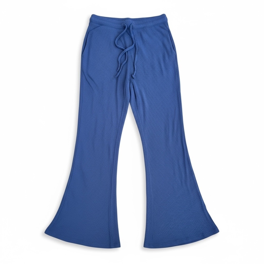 Hashtag Blue Ribbed Lounge Pants Womens Xsmall